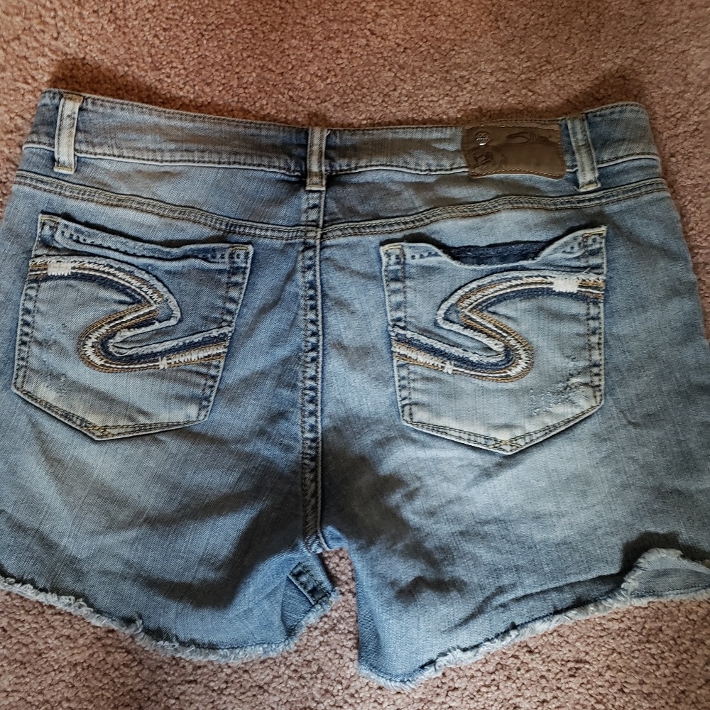 Silver jean shorts